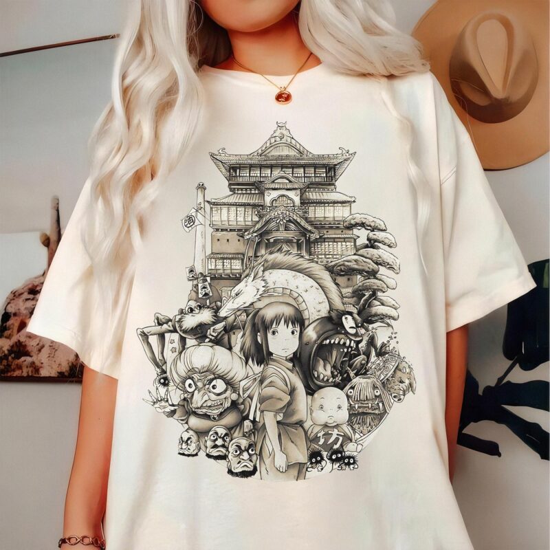 Spirited Away Chihiro and Haku Graphic Tee Sapelle