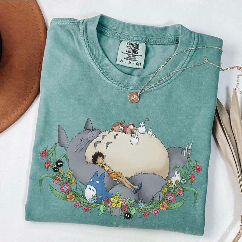 Totoro-and-Catbus-Y2K-Graphic-Tee-by-Sapelle Totoro and Catbus Y2K Graphic Tee by Sapelle