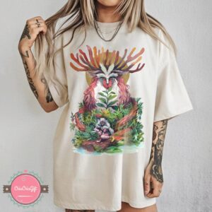 Vintage Forest Spirit Graphic Tee for Princess Mononoke Fans Sapelle