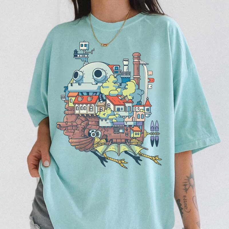 Vintage-Howls-Moving-Castle-Graphic-Tee-Sapelle Vintage Howl's Moving Castle Graphic Tee Sapelle