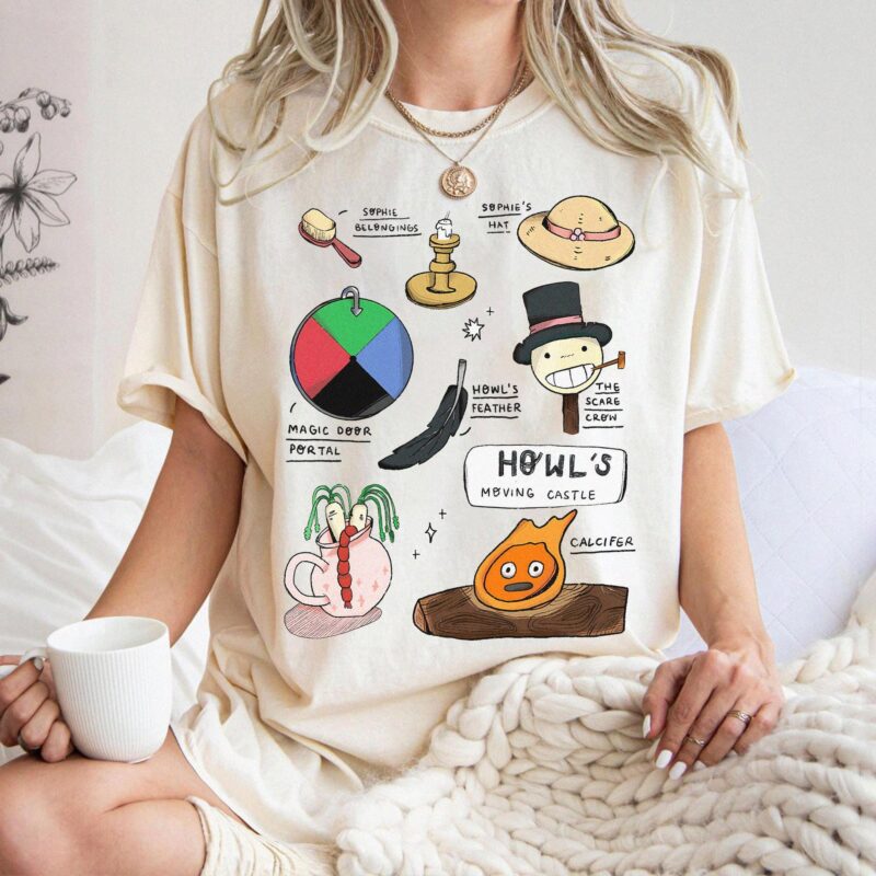 Vintage-Howls-Moving-Castle-Graphic-Tee-by-Sapelle Vintage Howl's Moving Castle Graphic Tee by Sapelle