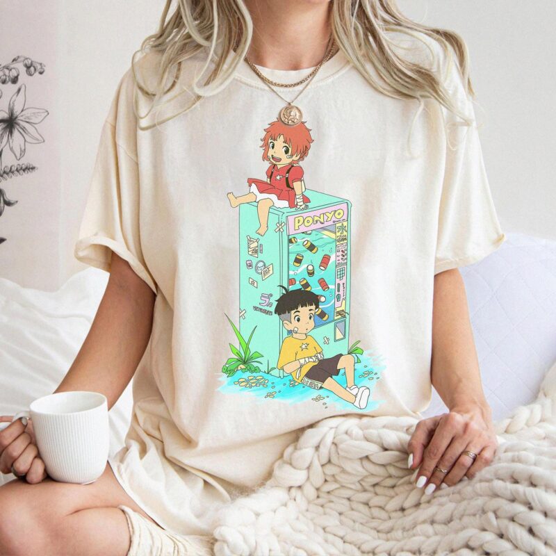 Vintage-Ponyo-and-Sosuke-Y2K-Graphic-Tee-Sapelle Vintage Ponyo and Sosuke Y2K Graphic Tee