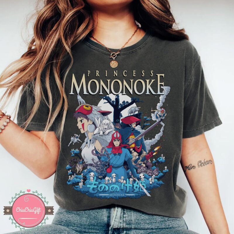 Vintage-Princess-Mononoke-Y2K-Graphic-Tee-for-Fans-Sapelle Vintage Princess Mononoke Y2K Graphic Tee for Fans