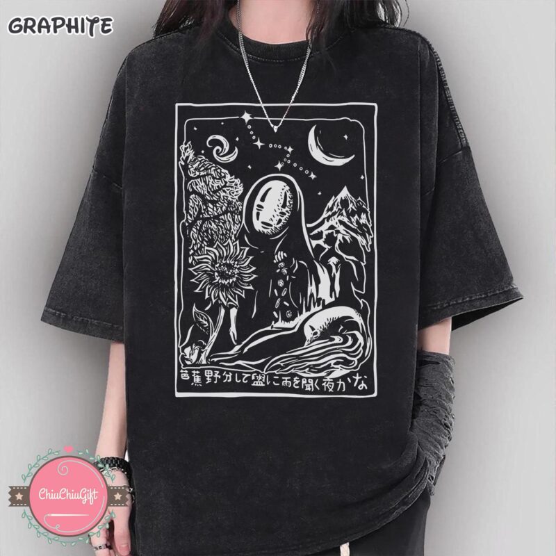 Vintage-Spirited-Away-No-Face-Y2K-Graphic-Tee-by-Sapelle Vintage Spirited Away No Face Y2K Graphic Tee by Sapelle