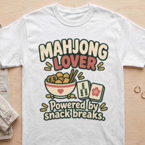 Mahjong Lover Powered By Snack Breaks Graphic Apparel Retro Game Tile Snack Bowl Print