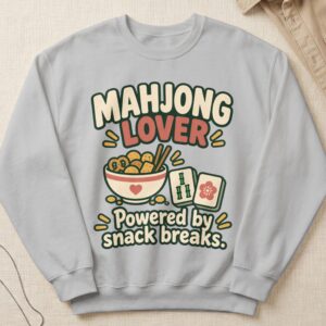 Mahjong Lover Powered By Snack Breaks Graphic Apparel Retro Game Tile Snack Bowl Print