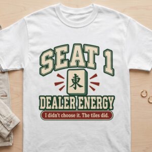 Seat 1 Dealer Energy Tiles Did East Wind Mahjong Game Night Graphic Apparel
