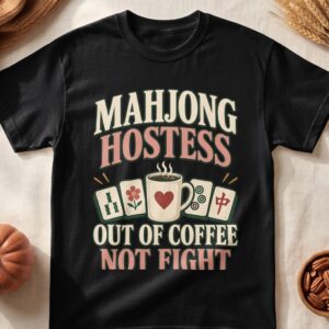 Mahjong Hostess Out Of Coffee Not Fight Retro Game Tile Graphic Mug Shirt
